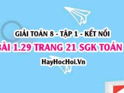 Bài 1.29 SGK Toán 8 tập 1 Kết nối tri thức